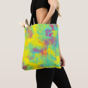 Zomer abstract Kleurrijk leuk Waterverfspetters Tote Bag