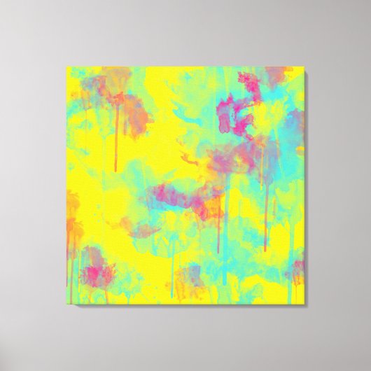 Zomer abstracte, kleurrijke Waterverf splatters Canvas Afdruk (Voorkant)