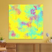 Zomer abstracte, kleurrijke Waterverf splatters Canvas Afdruk (Insitu (Woonkamer))
