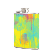 Zomer abstracte, kleurrijke Waterverf splatters Heupfles (Links)