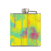 Zomer abstracte, kleurrijke Waterverf splatters Heupfles (Achterkant)