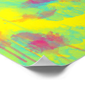 Zomer abstracte, kleurrijke Waterverf splatters Poster (Hoek)