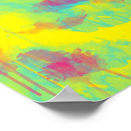 Zomer abstracte, kleurrijke Waterverf splatters Poster (Hoek)