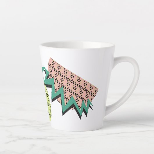 Zomer Abstracte vruchten Watermeloen en Neon Pinea Latte Mok (Rechts)