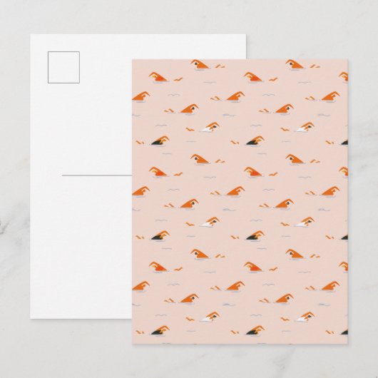 Zomer-Abstracte zwembad Aankondigingskaart (Voorkant / Achterkant)