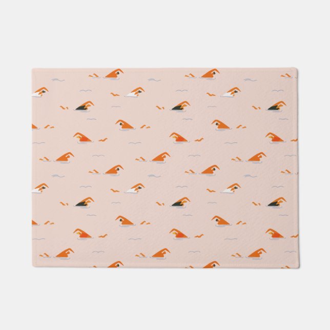 Zomer-Abstracte zwembad Deurmat (Voorkant)