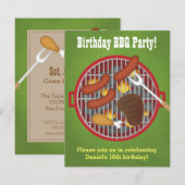 Zomer achtertuin BBQ-feest uitnodigingen (Voorkant / Achterkant)