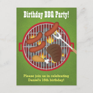 Zomer achtertuin BBQ-feest uitnodigingen