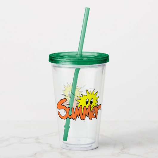 zomer acryl drinkbeker (Achterkant)