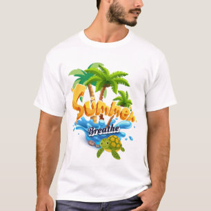 Zomer Ademhalen Tropisch Strand Schildpad T-Shirt