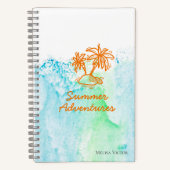 Zomer Adventures Palm Tree Aanpasbare Zomer Notitieboek (Voorkant)