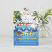 Zomer Afstuderen Pool Party w / Foto Kaart (Staand voorkant)