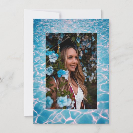 Zomer Afstuderen Pool Party w / Foto Kaart (Achterkant)