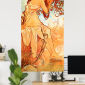Zomer Alfons Mucha Art Nouveau Poster (Thuiskantoor)