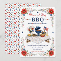Zomer-Amerikaanse Memorial Day BBQ-uitnodiging