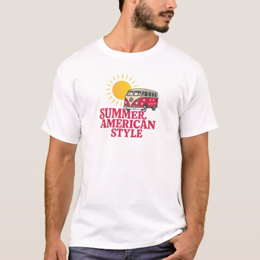Zomer Amerikaanse Stijl (ver.2) T-Shirt Design (Voorkant)