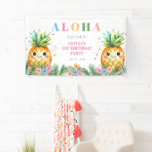 Zomer Ananas Aloha Kinder 1e Verjaardag Welkom Spandoek (Insitu)