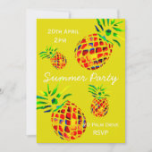 Zomer ananas picknick tropisch feest viering kaart (Voorkant)