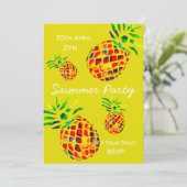 Zomer ananas picknick tropisch feest viering kaart (Staand voorkant)