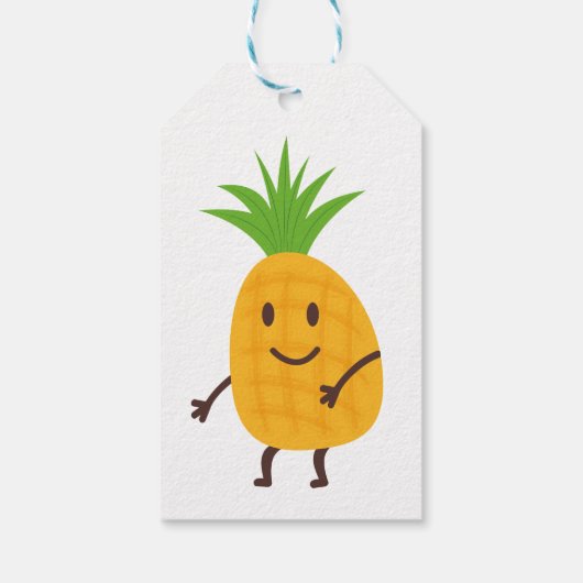 Zomer Ananas Tropische Aloha Verjaardag Dank u Cadeaulabel (Achterkant)