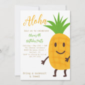 Zomer Ananas Tropische Aloha Verjaardagsfeest Kaart (Voorkant)