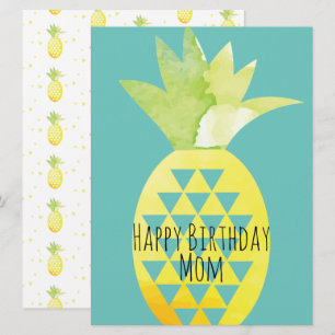 Zomer Ananas Waterverf Mix Verjaardag