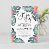 Zomer Anthurium & Monstera Groen Verjaardag Kaart (Staand voorkant)