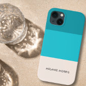 Zomer Aqua Blue Beach Vibe horizontale streep Case-Mate iPhone Case