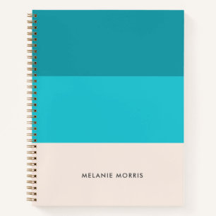 Zomer Aqua Blue Beach Vibe Stripes Notitieboek