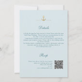 Zomer Aqua Nautical QR RSVP All-in-One Wedding Kaart (Achterkant)