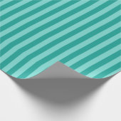 Zomer Aqua Turquoise Zeeglas Groene Ombre Stripes Cadeaupapier (Hoek)