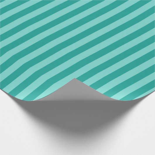 Zomer Aqua Turquoise Zeeglas Groene Ombre Stripes Cadeaupapier (Hoek)