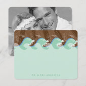 Zomer Aqua Waves & Zon Foto Moderne Strand Bruilof Bedankkaart (Voorkant / Achterkant)