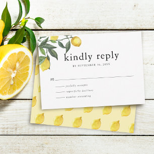 Zomer Aquarel Citrus Citroen Groene Bladeren RSVP Kaartje