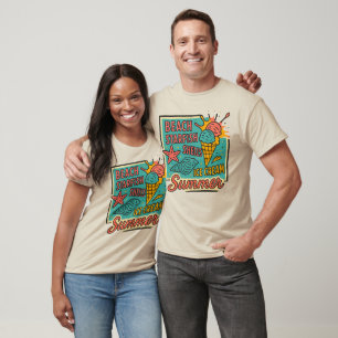 Zomer Artsy zeeschelpen en Ice Cream Beachy T-shirt