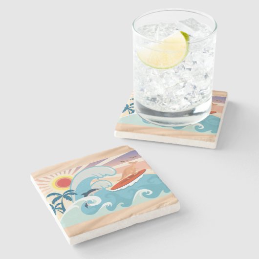 Zomer Australië Stenen Onderzetter (Zijkant)