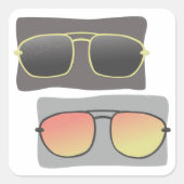 Zomer Aviator Zonnebril Vierkante Sticker (Voorkant)