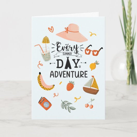 Zomer Avontuur Quote Kleurrijk Kaart (Voorkant)