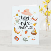 Zomer Avontuur Quote Kleurrijk Kaart (Gele Bloem)