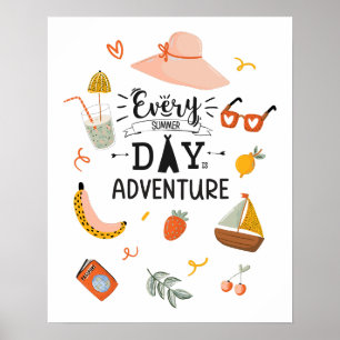 Zomer Avontuur Quote Kleurrijke Kinderen Nursery Poster