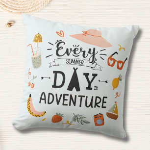 Zomer Avontuur Quote Kleurrijke Kinderkamer Kussen