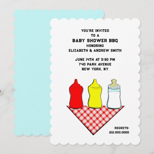 Zomer Baby Shower BBQ Kaart (Voorkant / Achterkant)