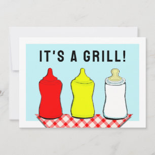 Zomer Baby Shower BBQ Kaart