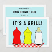 Zomer Baby Shower BBQ Kaart (Voorkant / Achterkant)