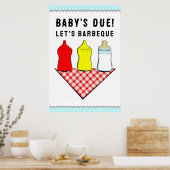 Zomer Baby Shower BBQ Poster (Keuken)
