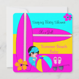 Zomer Baby Shower Meisje Strand Baby Surfen Baby 5 Kaart