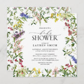 Zomer Baby Shower met Wilde Bloemen Kaart (Voorkant / Achterkant)