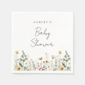 Zomer Baby Shower met Wilde Bloemen Servet (Voorkant)
