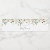 Zomer Baby Shower met Wilde Bloemen Waterfles Etiket (Enkel label)