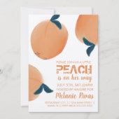 Zomer Baby Shower Perzik Fruit Uitnodiging (Voorkant)